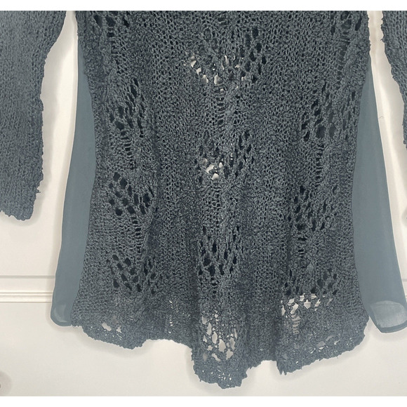 Anthropologie Knitted & Knotted Women's Open Knit Sweater Sz S/M Boho Fisherman - Picture 3 of 16